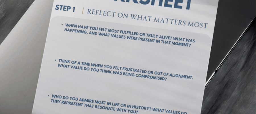 Free Assessment InnerCompass Core Values WorkSheet